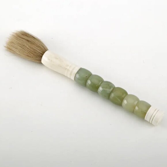 CHINESE CALLIGRAPHY BRUSH (SET OF 2)/ SIZE: 14" L X 2"D/ COLOR: JADE STONE - Picture 1 of 2